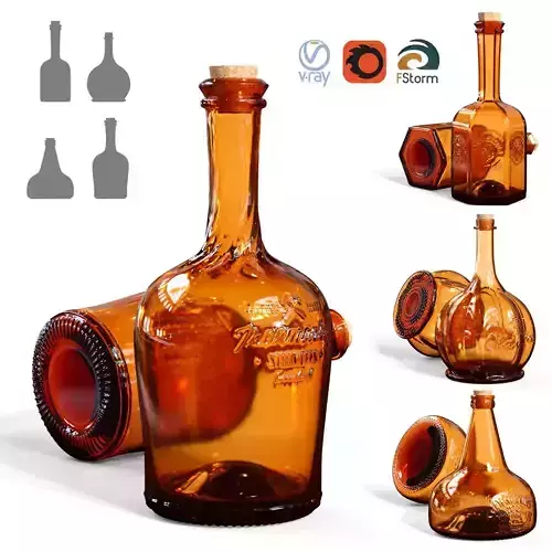 Color glass bottle 3D model