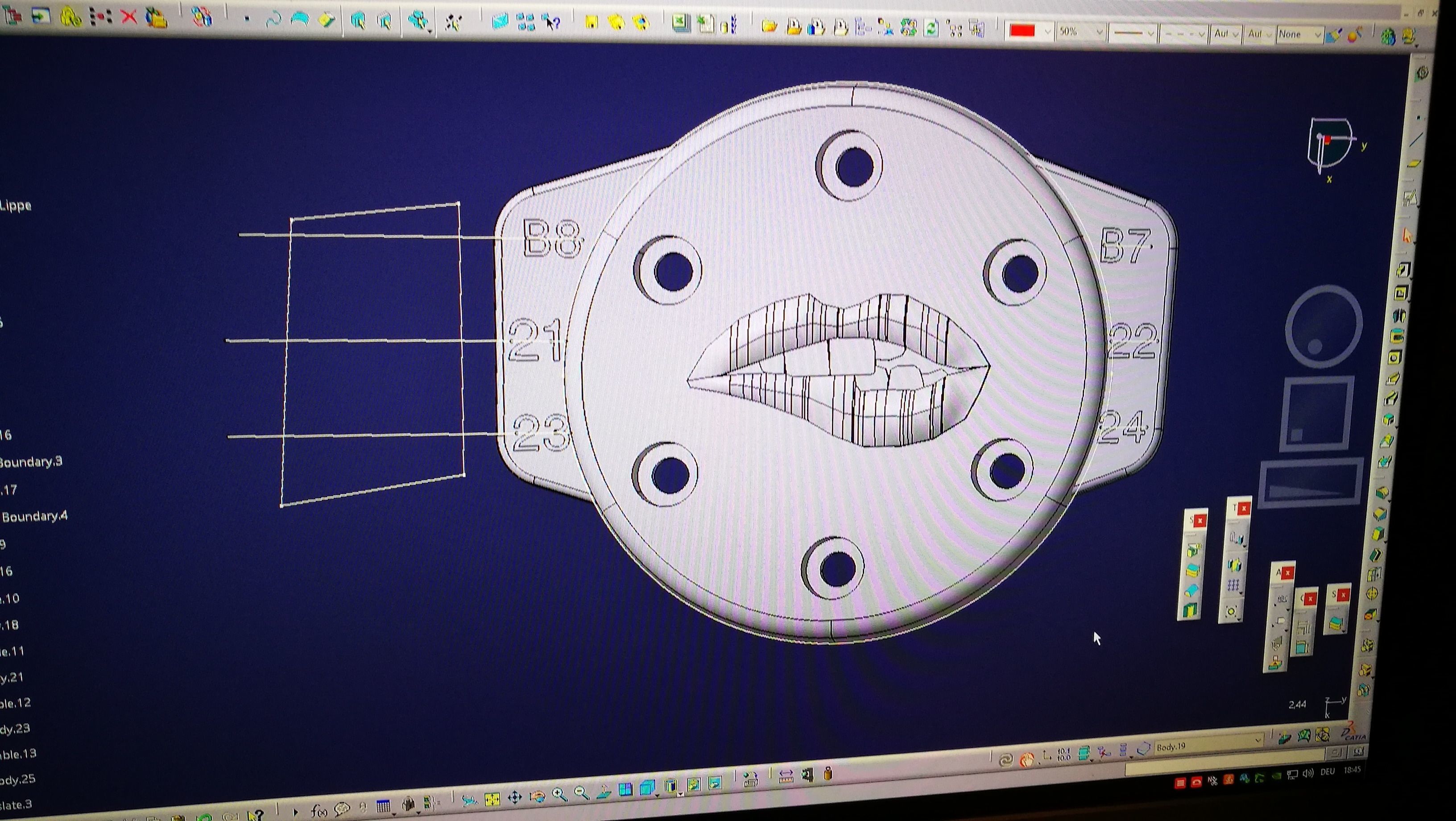 Biting lips for racing steering wheel 3D print model_4