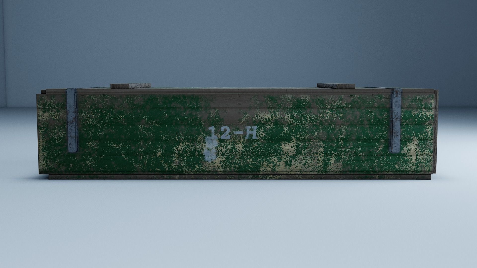 Crate box with handle Low-poly 3D model_2