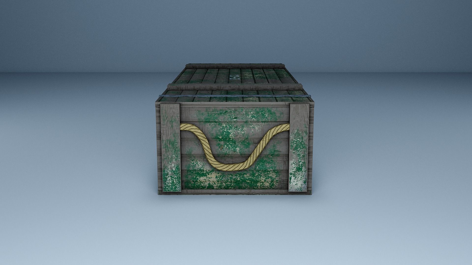 Crate box with handle Low-poly 3D model_1