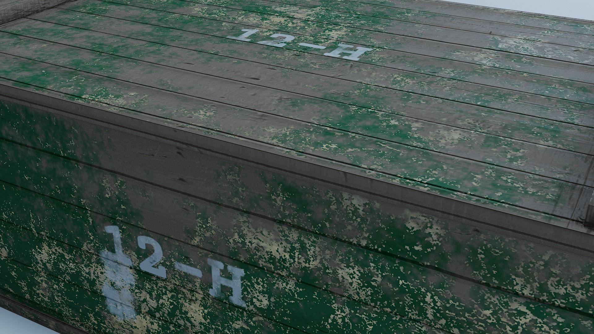 Crate box with handle Low-poly 3D model_10