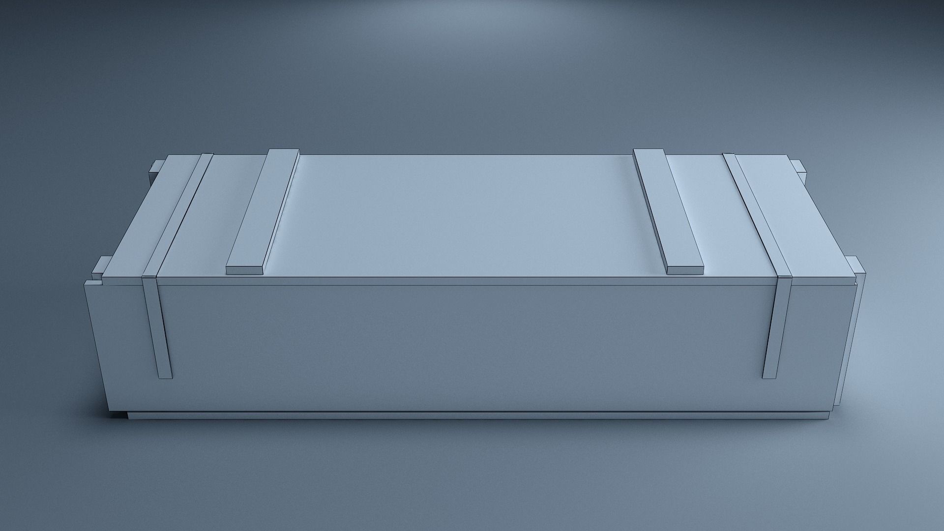 Crate box with handle Low-poly 3D model_11