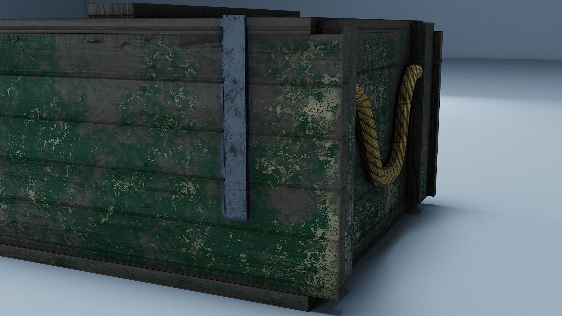Crate box with handle Low-poly 3D model_5