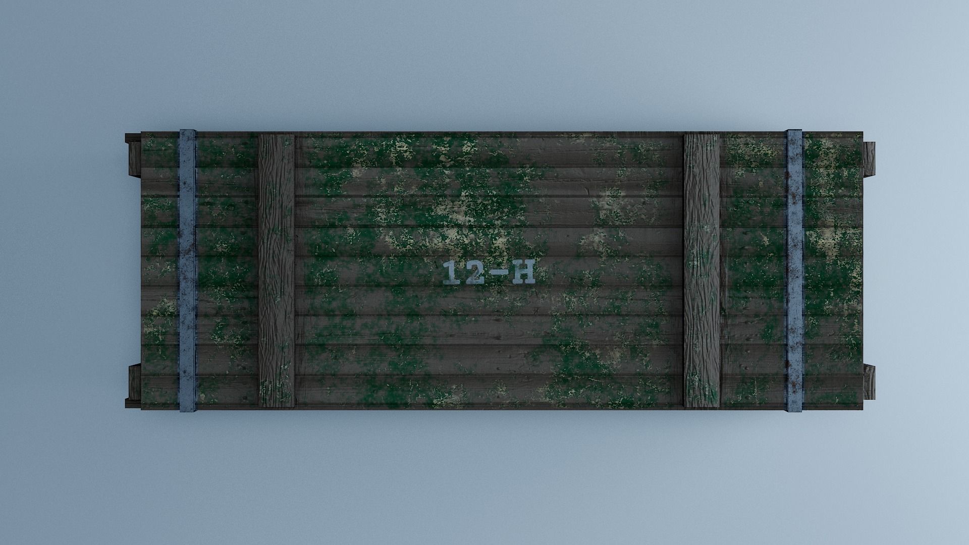 Crate box with handle Low-poly 3D model_3