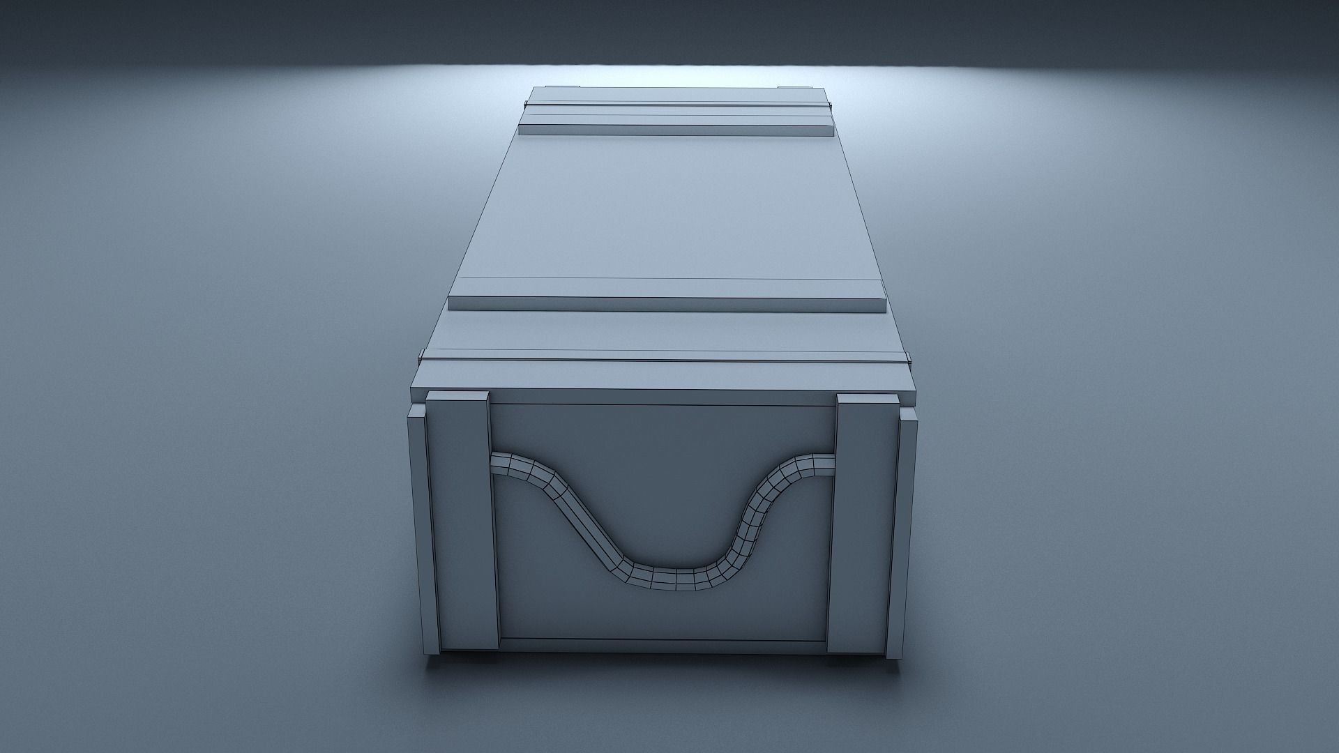 Crate box with handle Low-poly 3D model_12