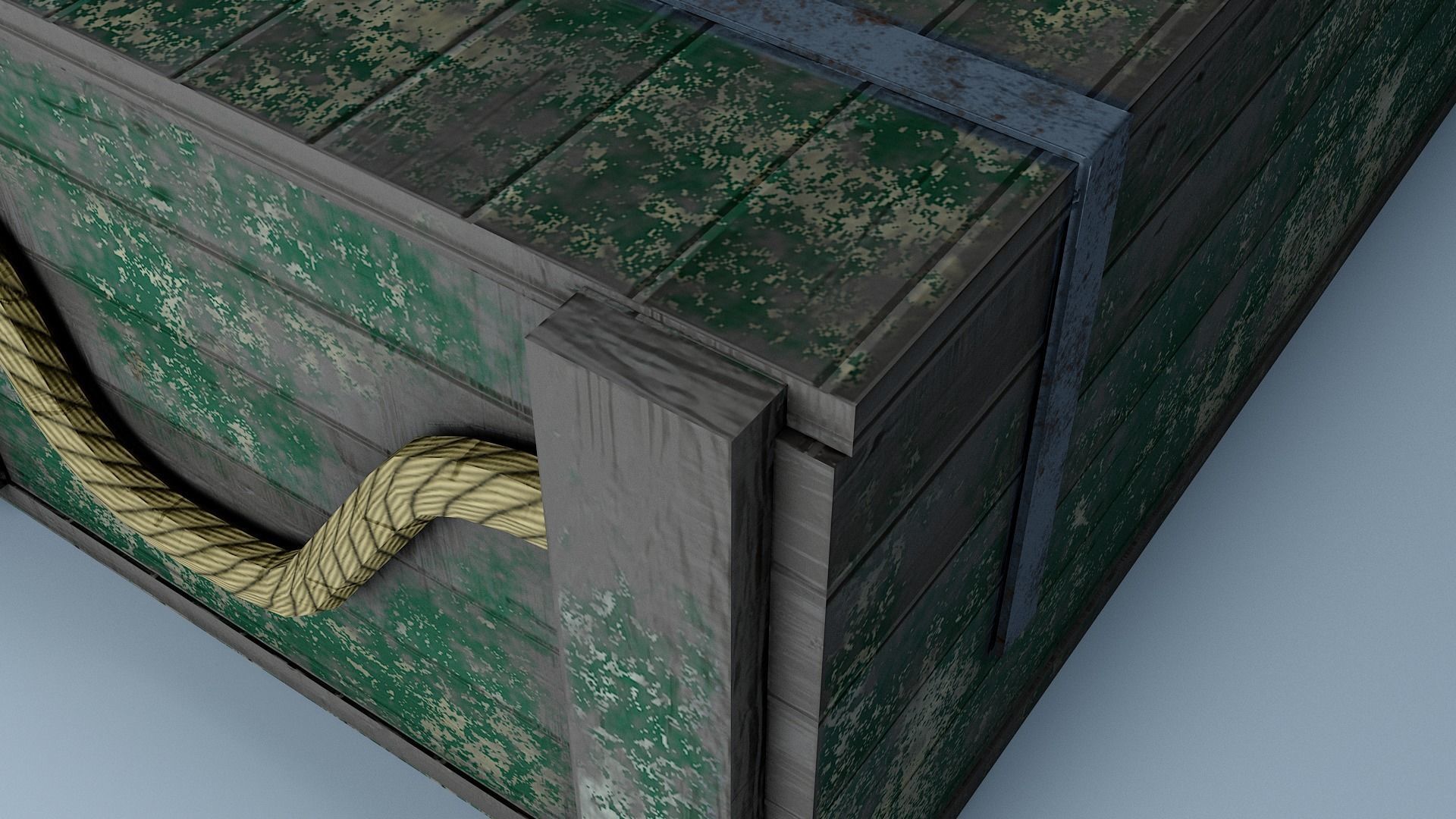 Crate box with handle Low-poly 3D model_7