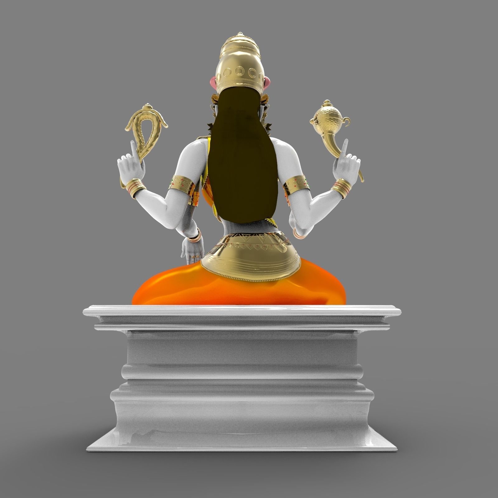 Indian Goddess Idol 3D model_3