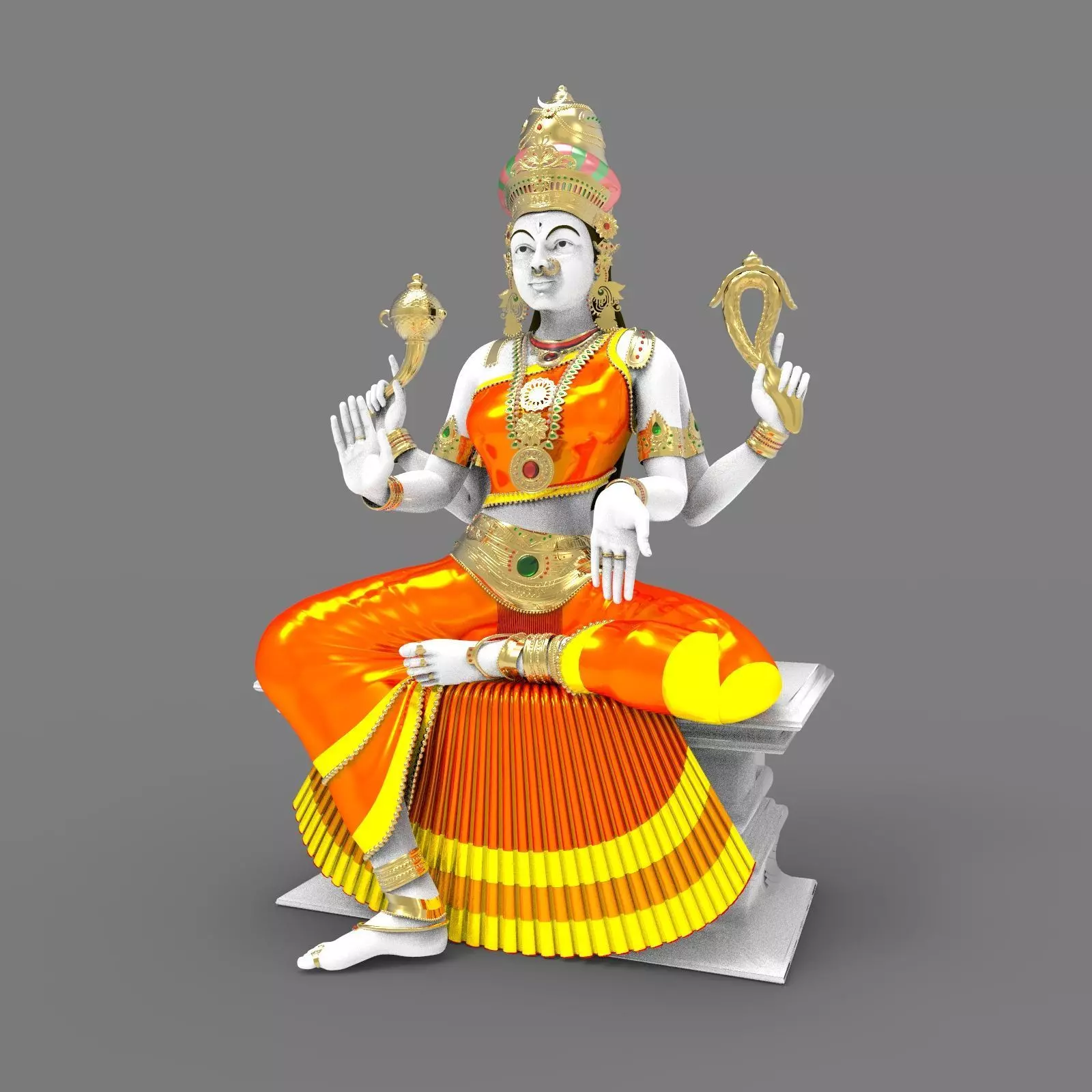 Indian Goddess Idol 3D model_0