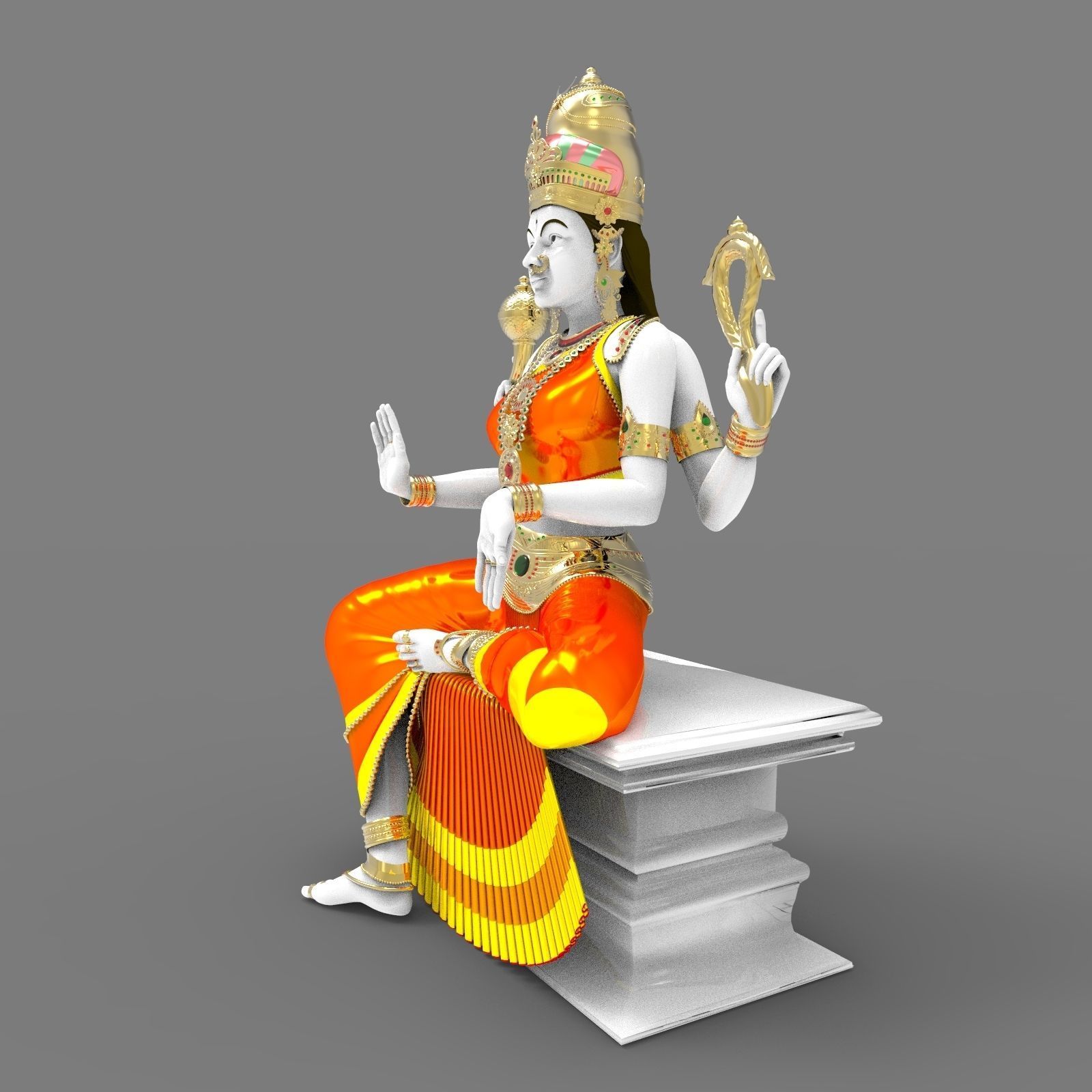 Indian Goddess Idol 3D model_1