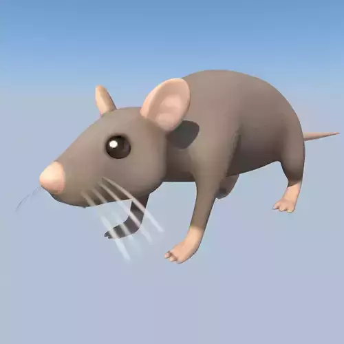 Rat low poly 3d game model
