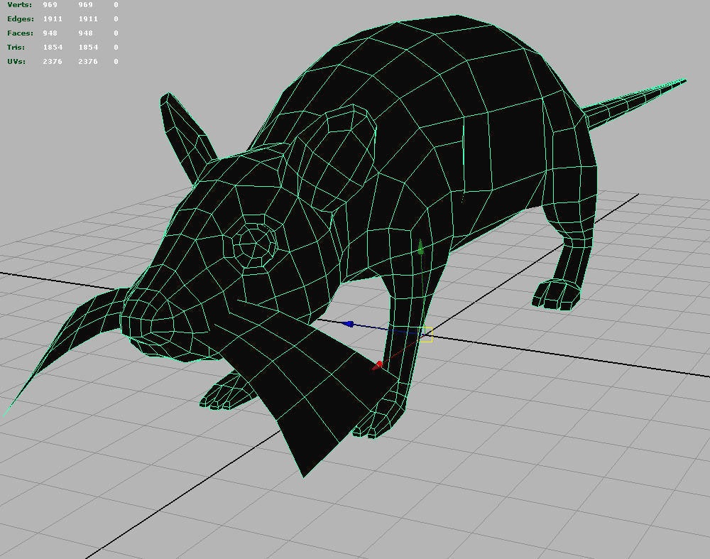 Rat low poly 3d game model Low-poly 3D model_2