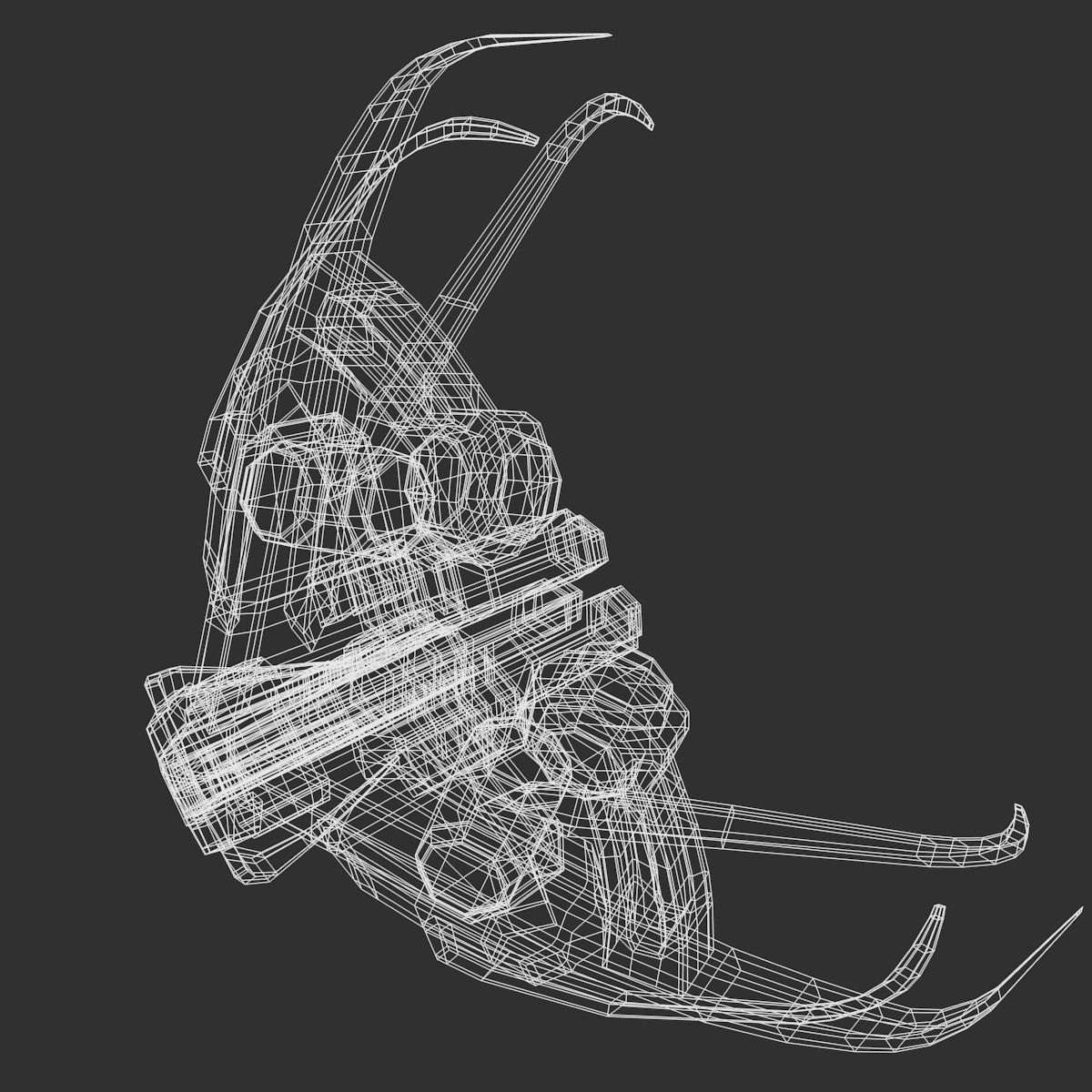 Alien Tri-Fighter Low-poly 3D model_5