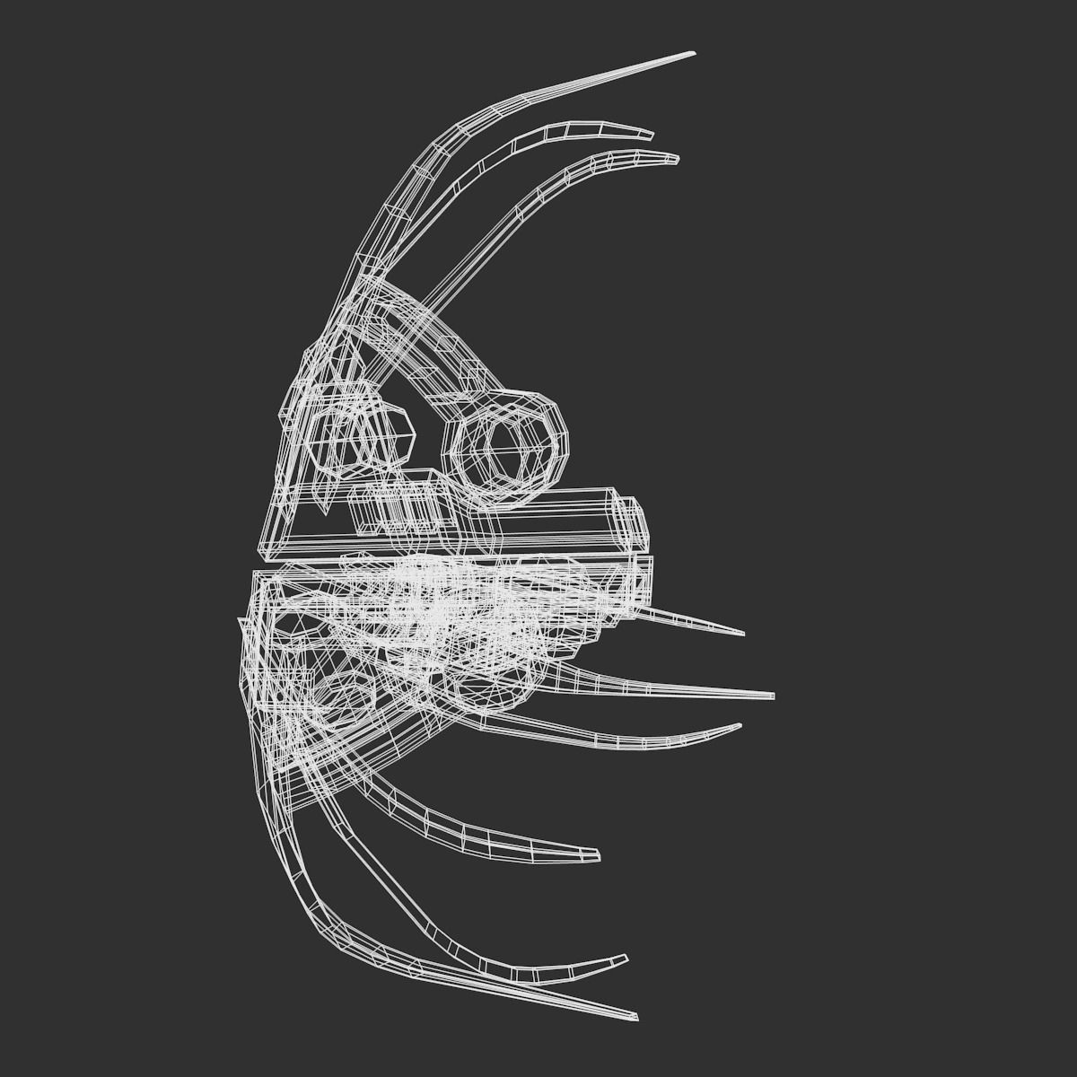 Alien Tri-Fighter Low-poly 3D model_9