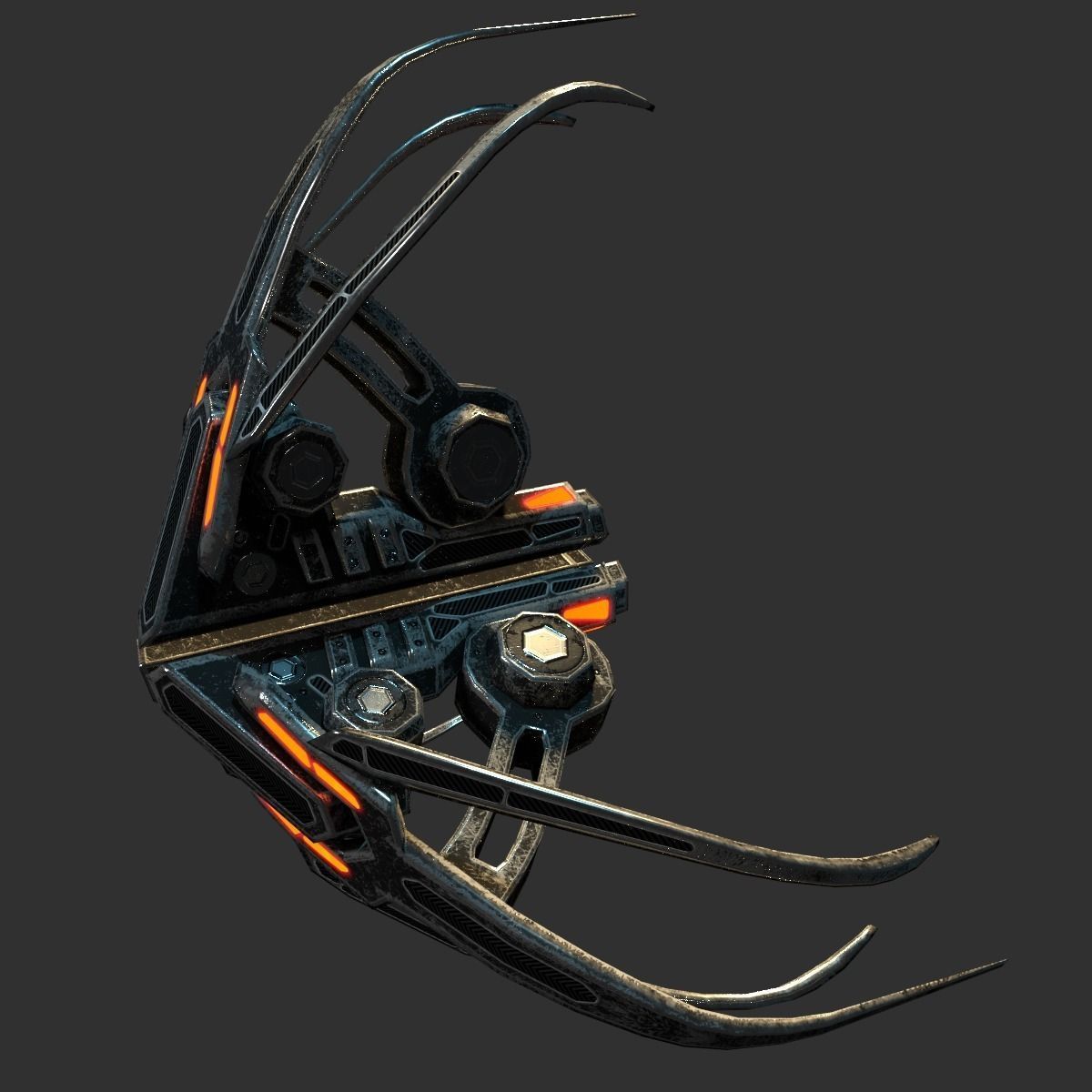 Alien Tri-Fighter Low-poly 3D model_3