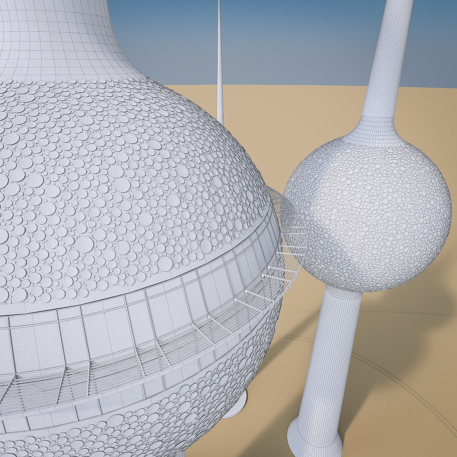 Gulf Buildings Set - 4 Pack Low-poly 3D model_66