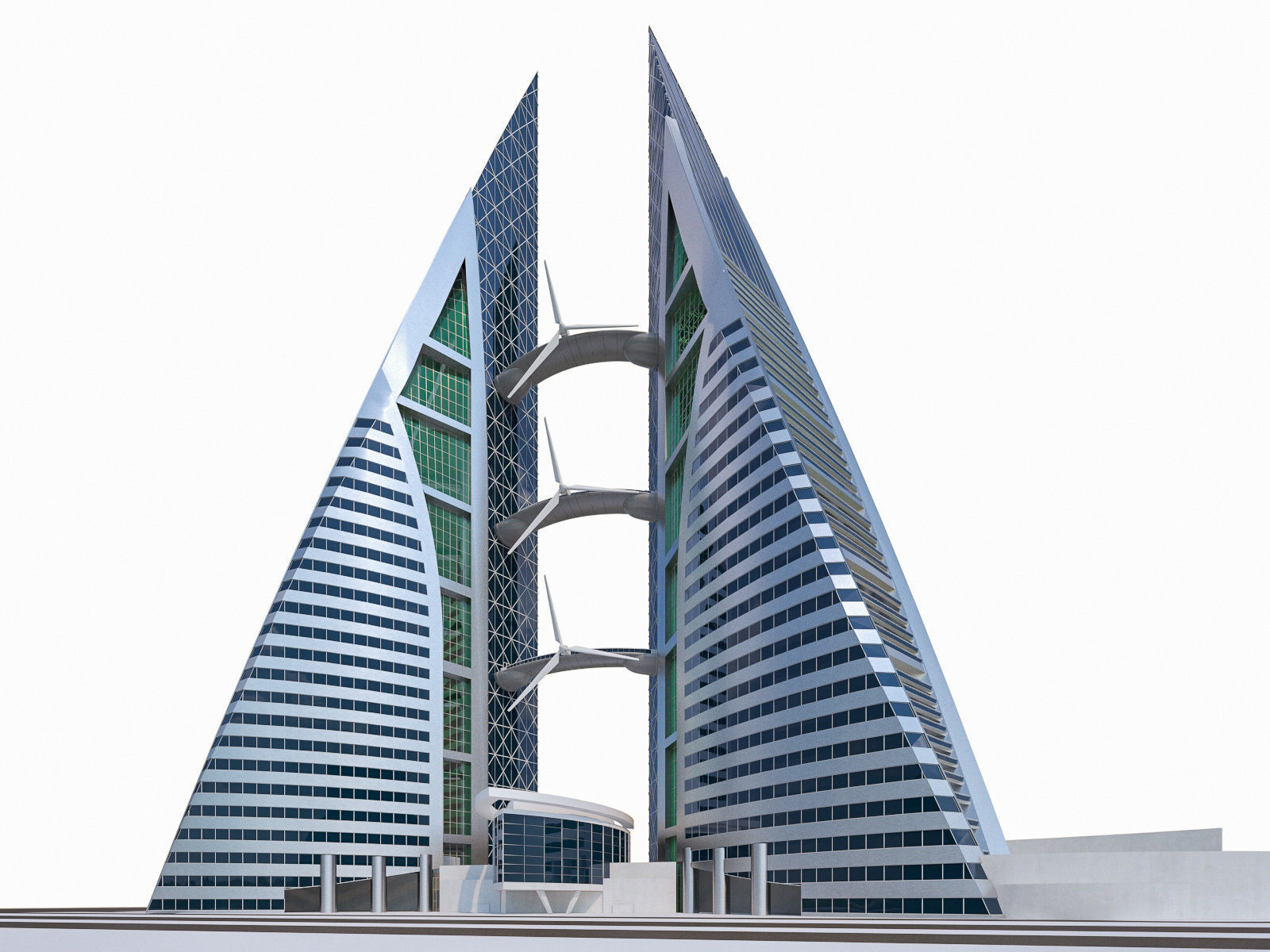 Gulf Buildings Set - 4 Pack Low-poly 3D model_37