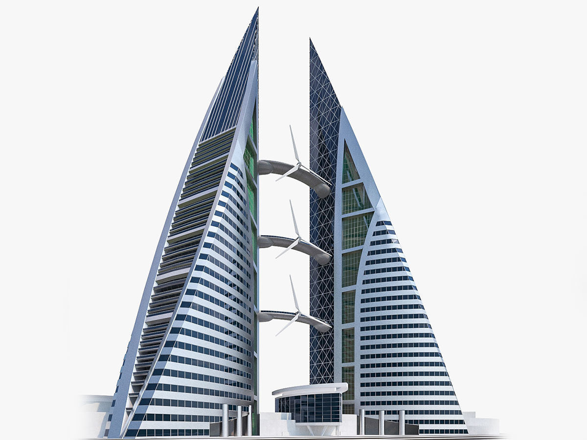 Gulf Buildings Set - 4 Pack Low-poly 3D model_35
