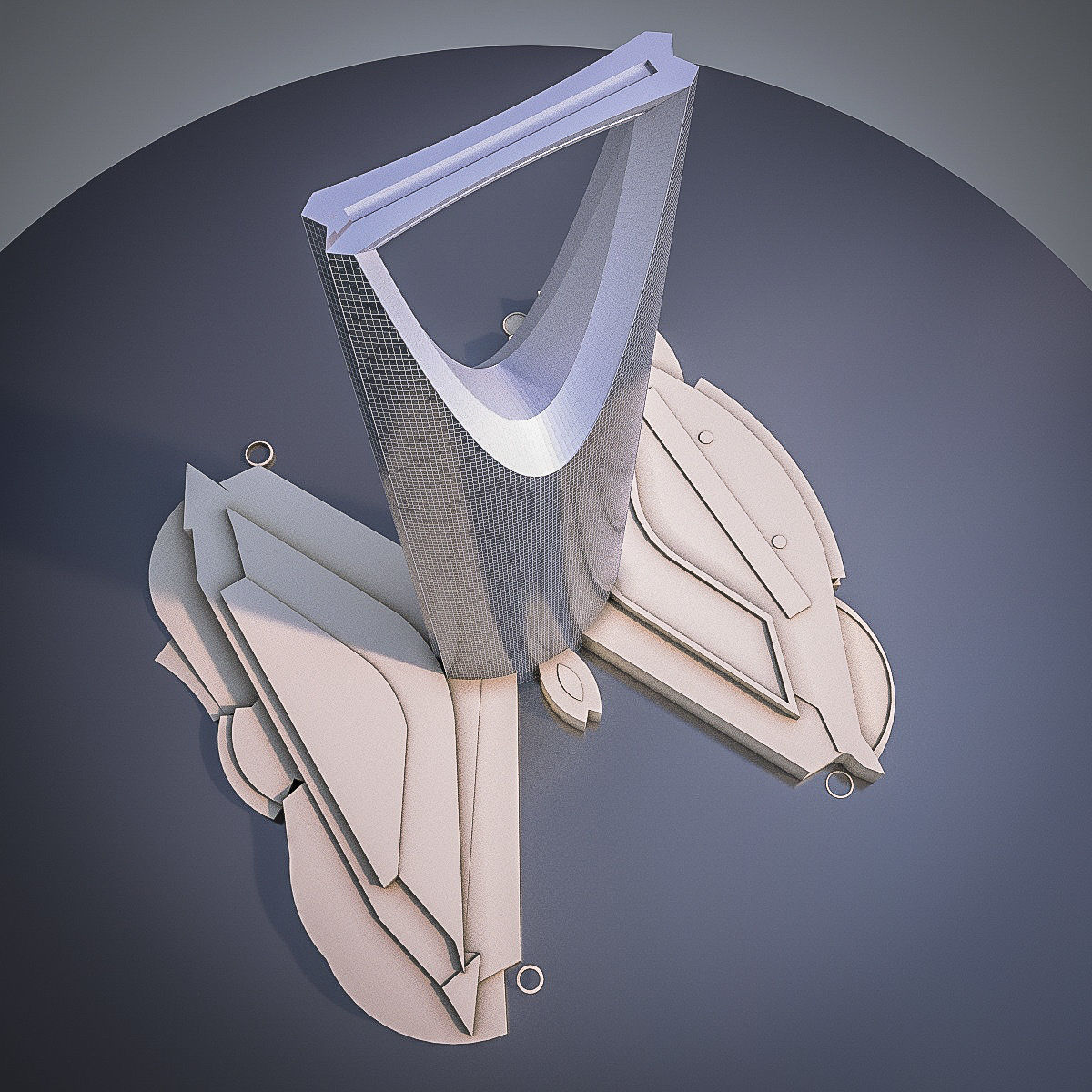 Gulf Buildings Set - 4 Pack Low-poly 3D model_46