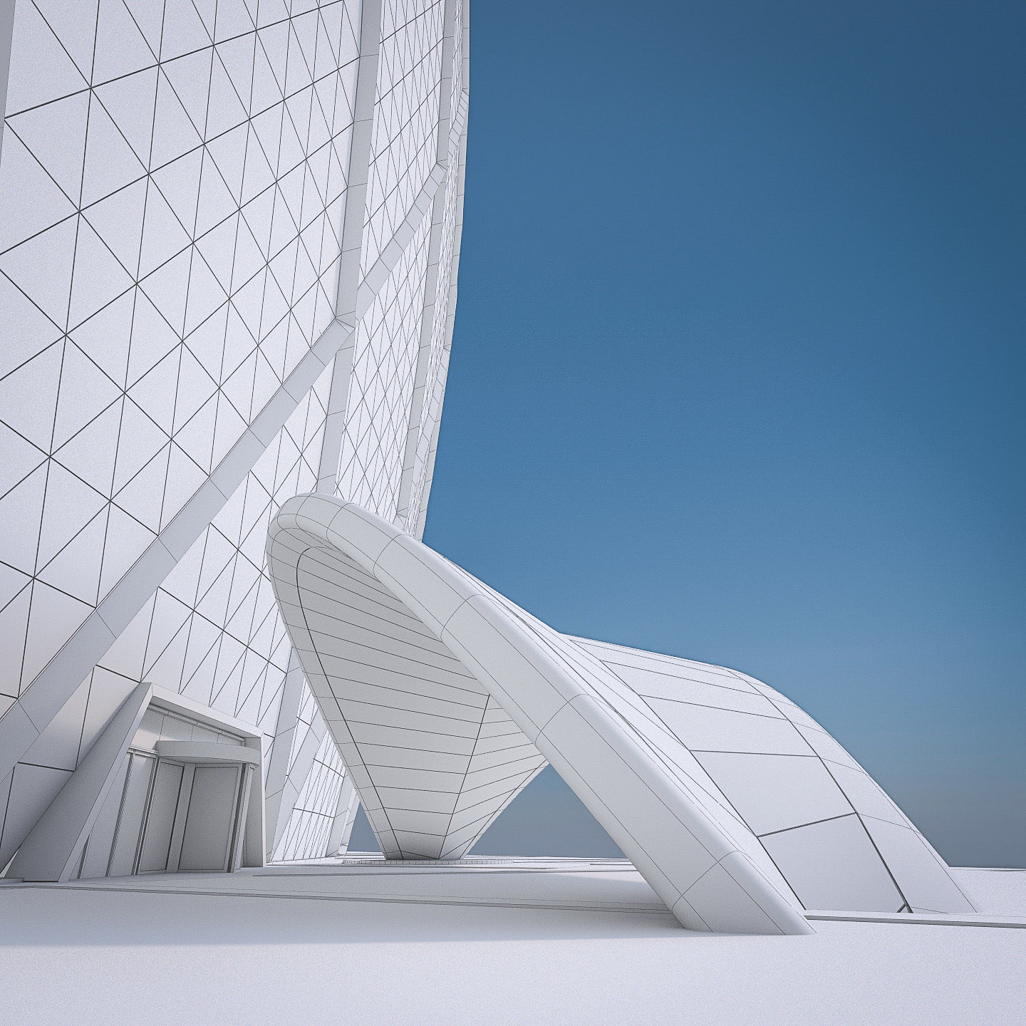 Gulf Buildings Set - 4 Pack Low-poly 3D model_9