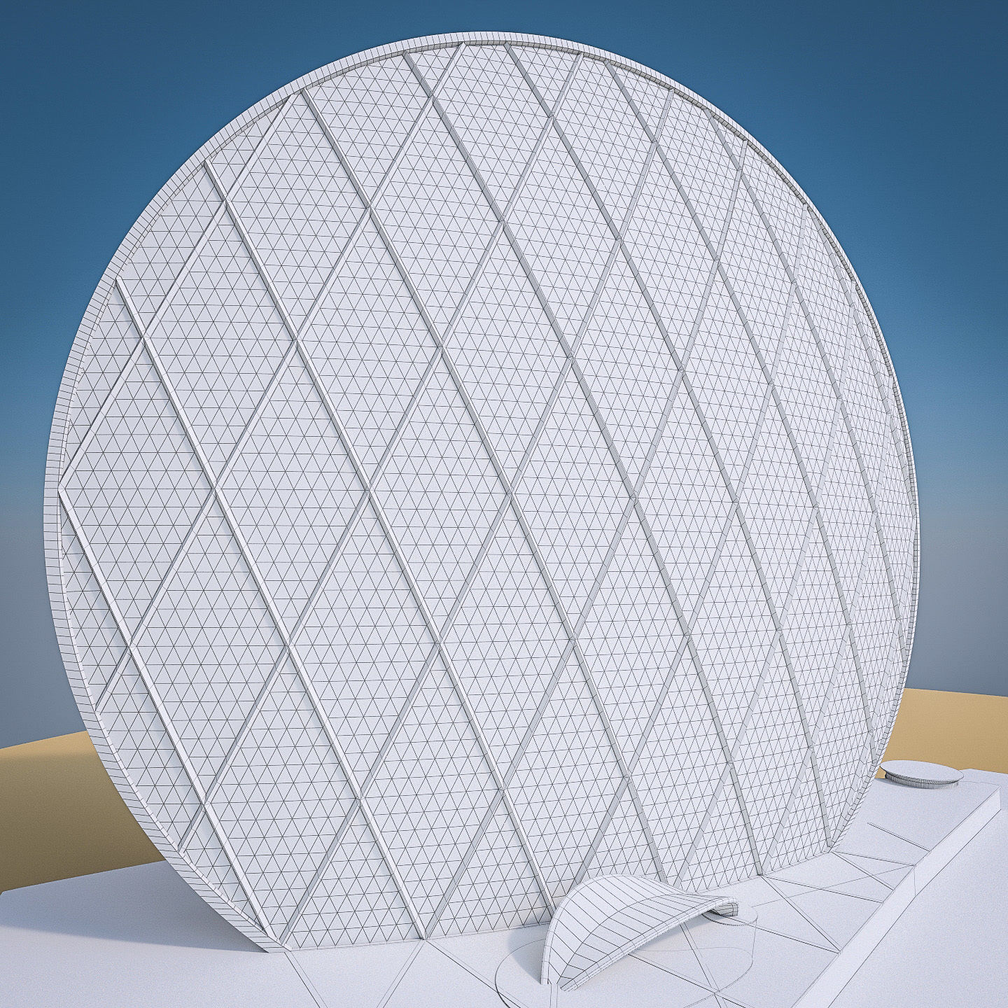 Gulf Buildings Set - 4 Pack Low-poly 3D model_8