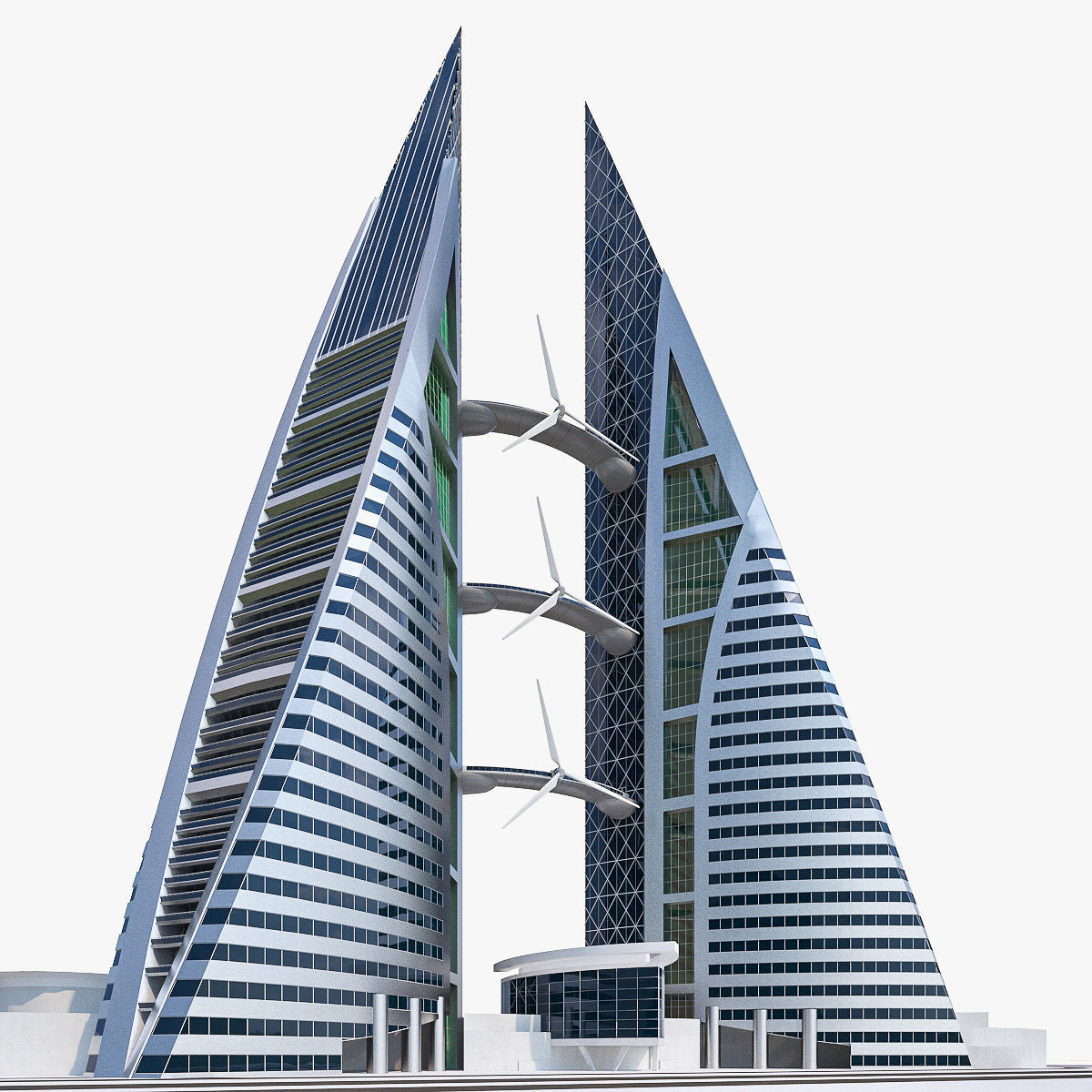 Gulf Buildings Set - 4 Pack Low-poly 3D model_33
