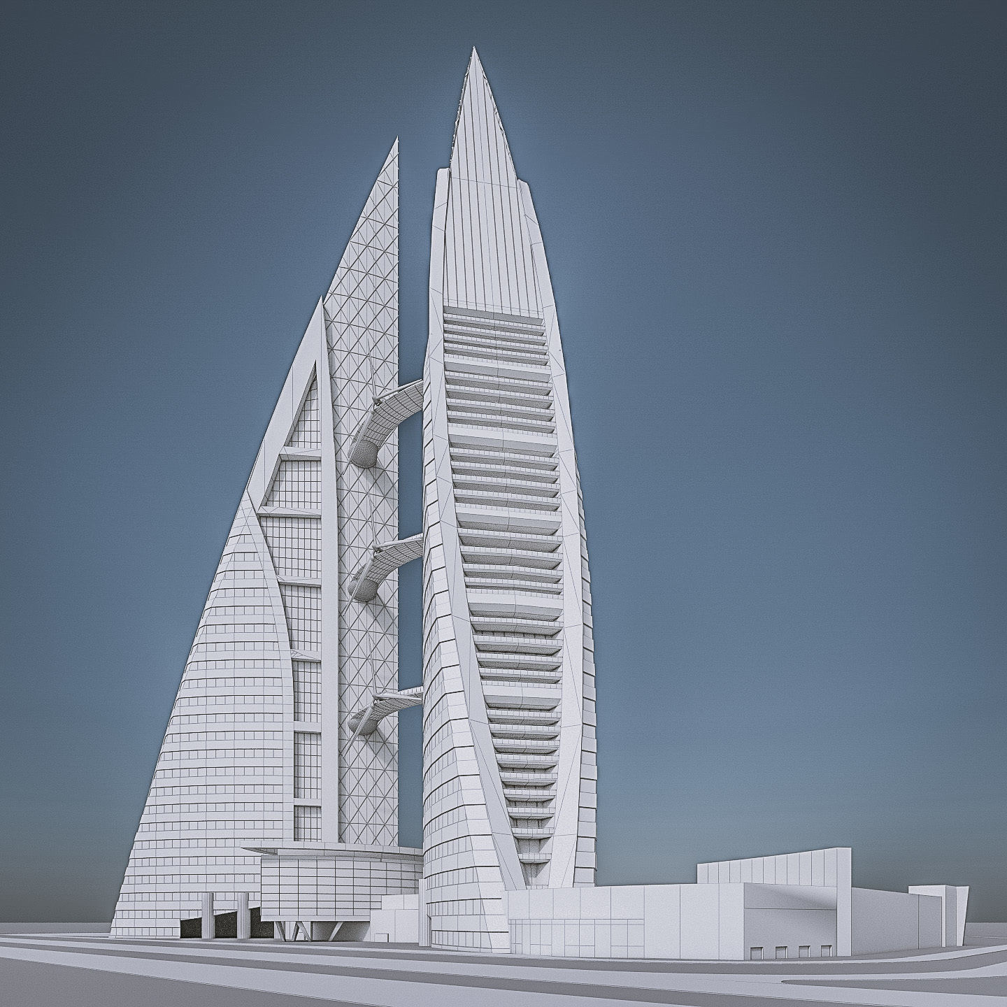 Gulf Buildings Set - 4 Pack Low-poly 3D model_28