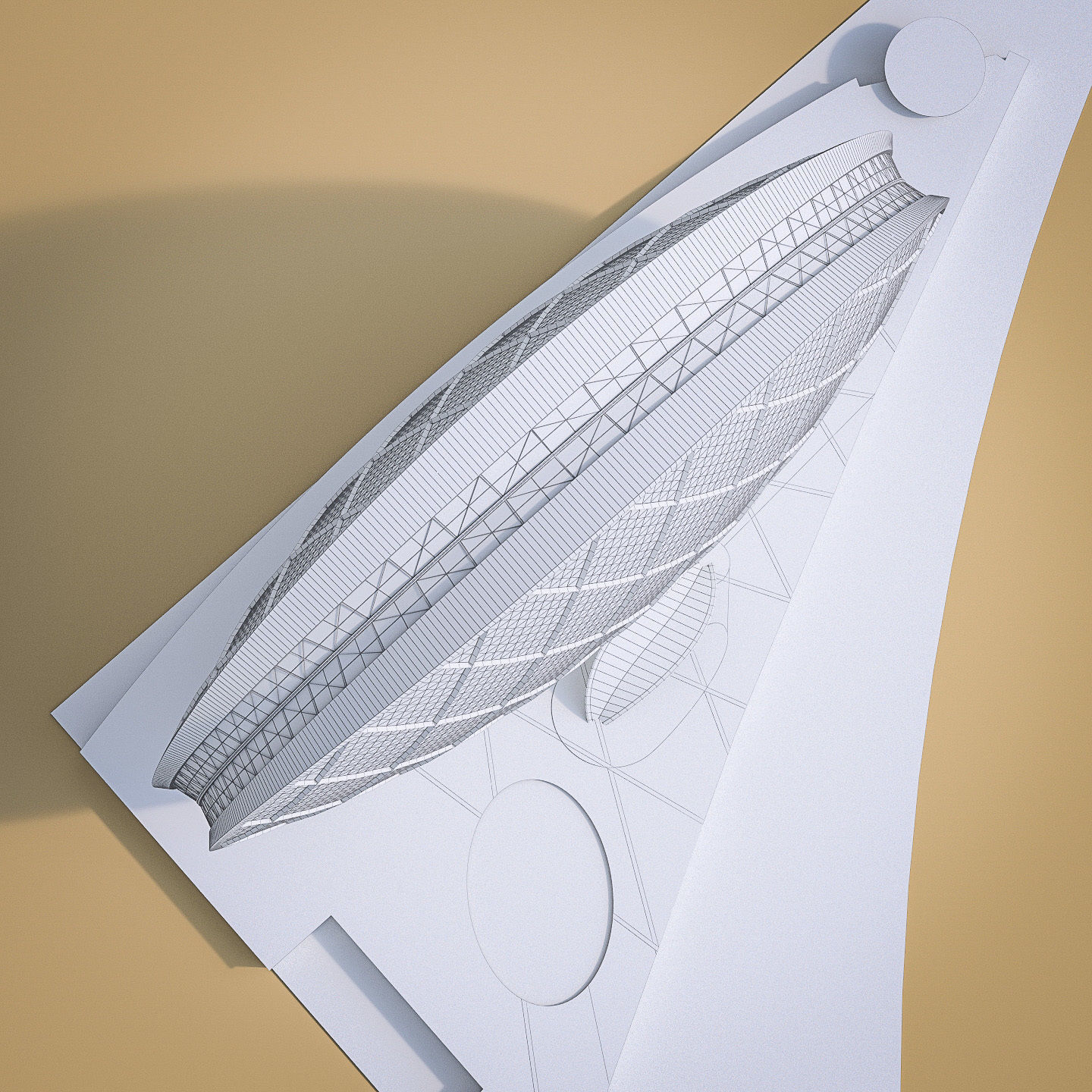 Gulf Buildings Set - 4 Pack Low-poly 3D model_15