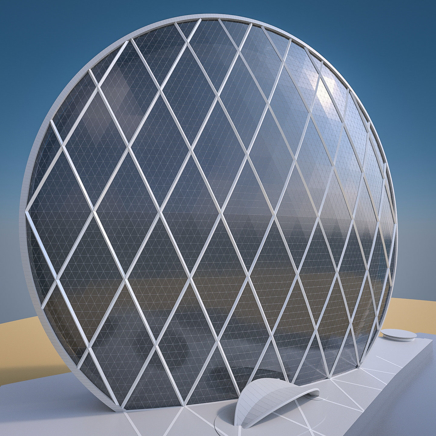 Gulf Buildings Set - 4 Pack Low-poly 3D model_12