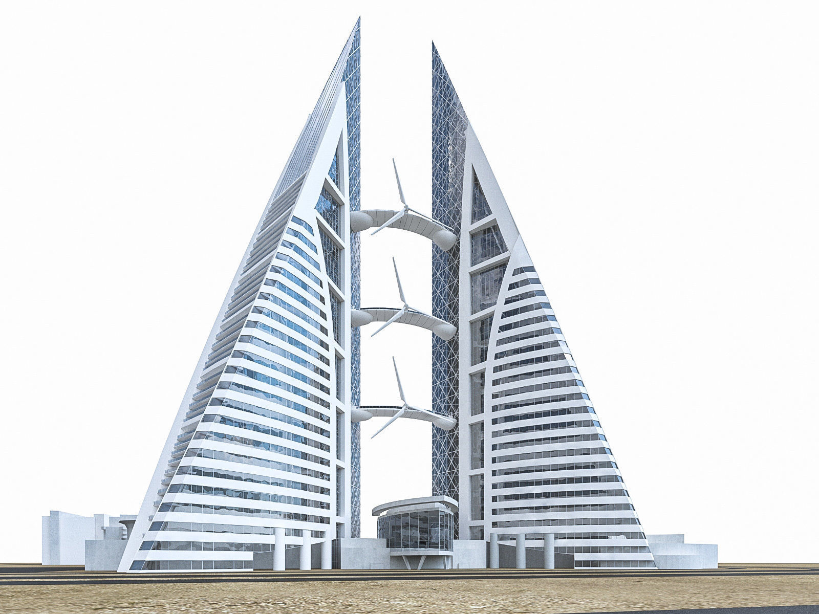 Gulf Buildings Set - 4 Pack Low-poly 3D model_32