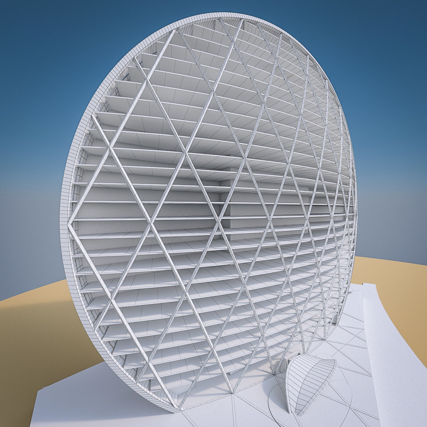 Gulf Buildings Set - 4 Pack Low-poly 3D model_16