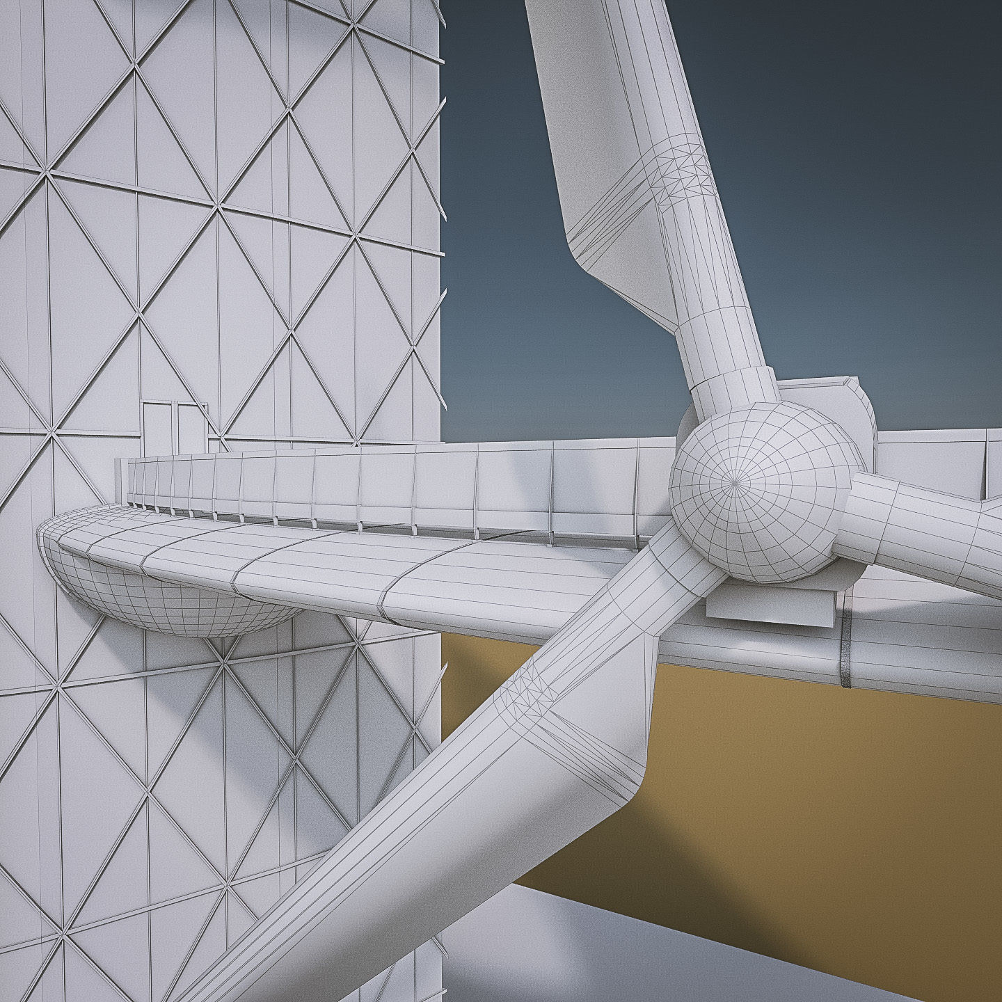 Gulf Buildings Set - 4 Pack Low-poly 3D model_25