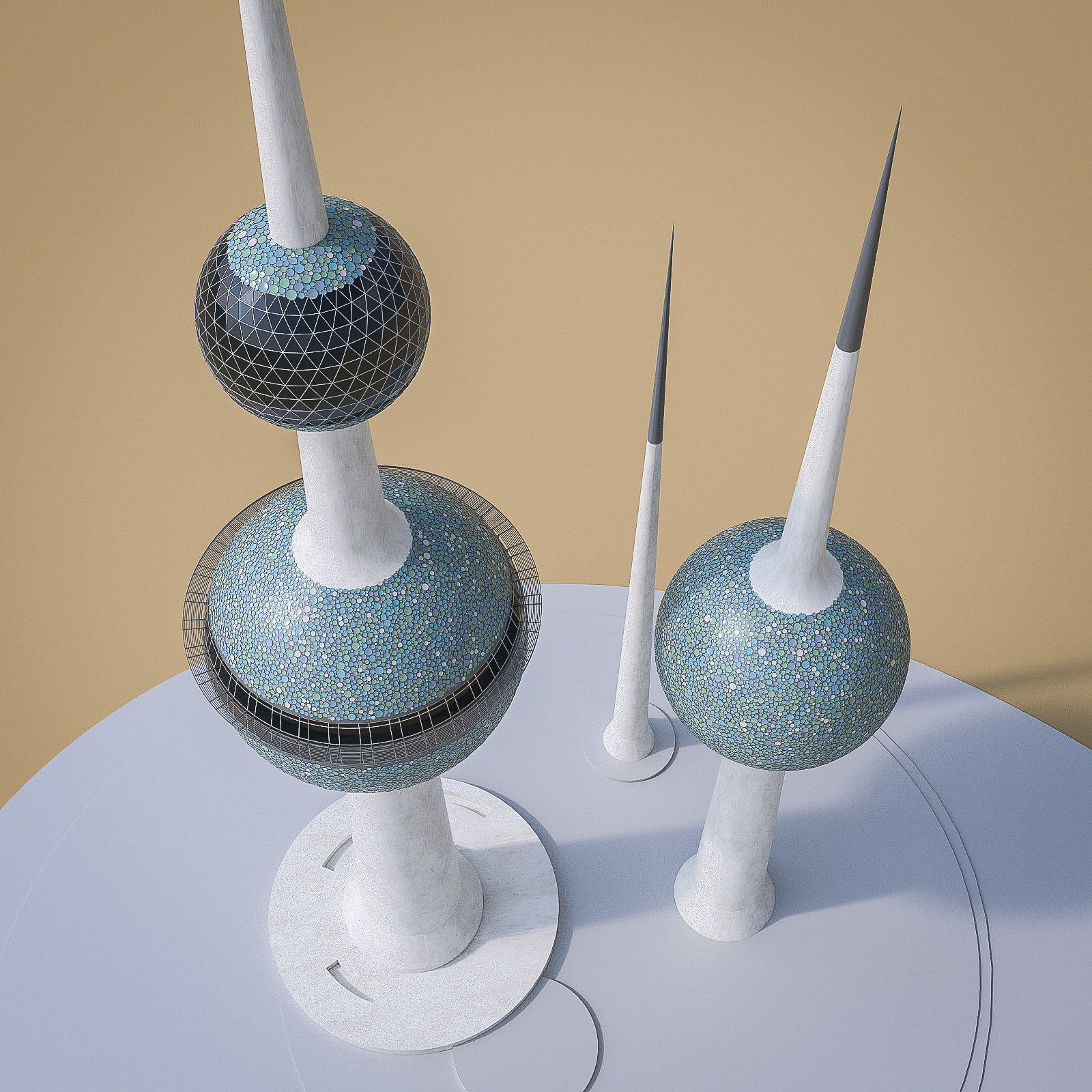 Gulf Buildings Set - 4 Pack Low-poly 3D model_62