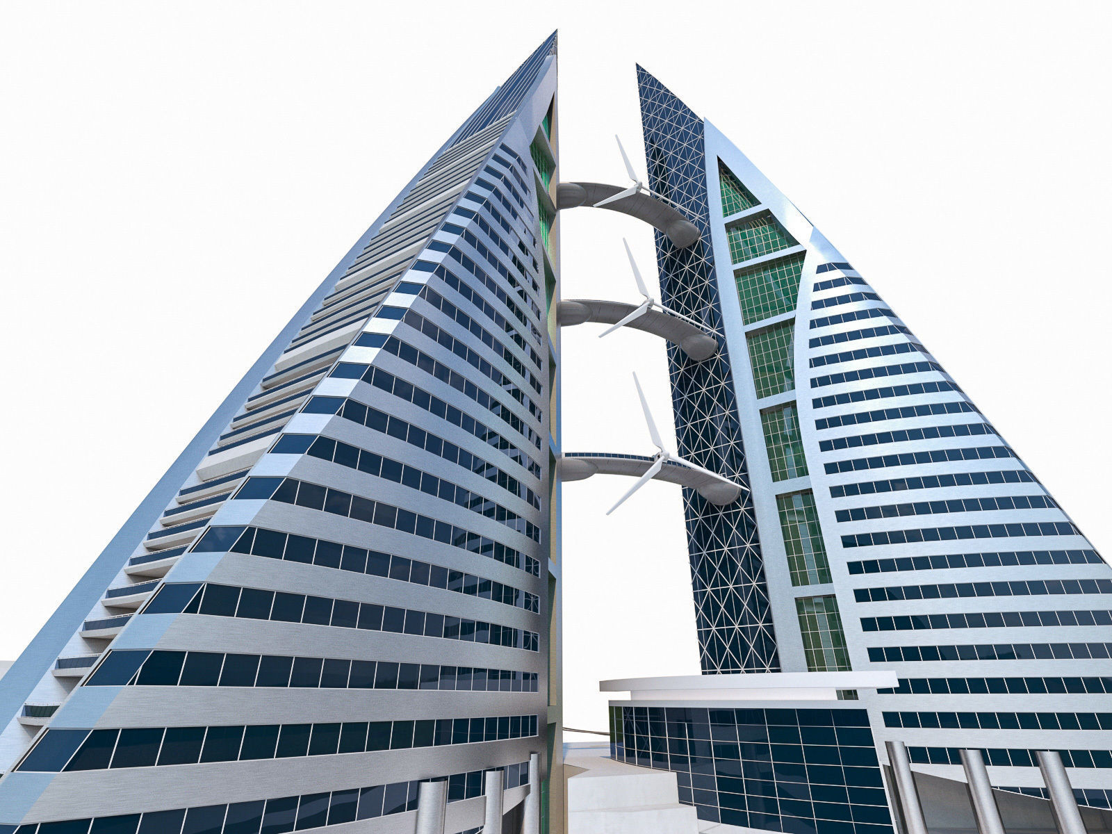 Gulf Buildings Set - 4 Pack Low-poly 3D model_38