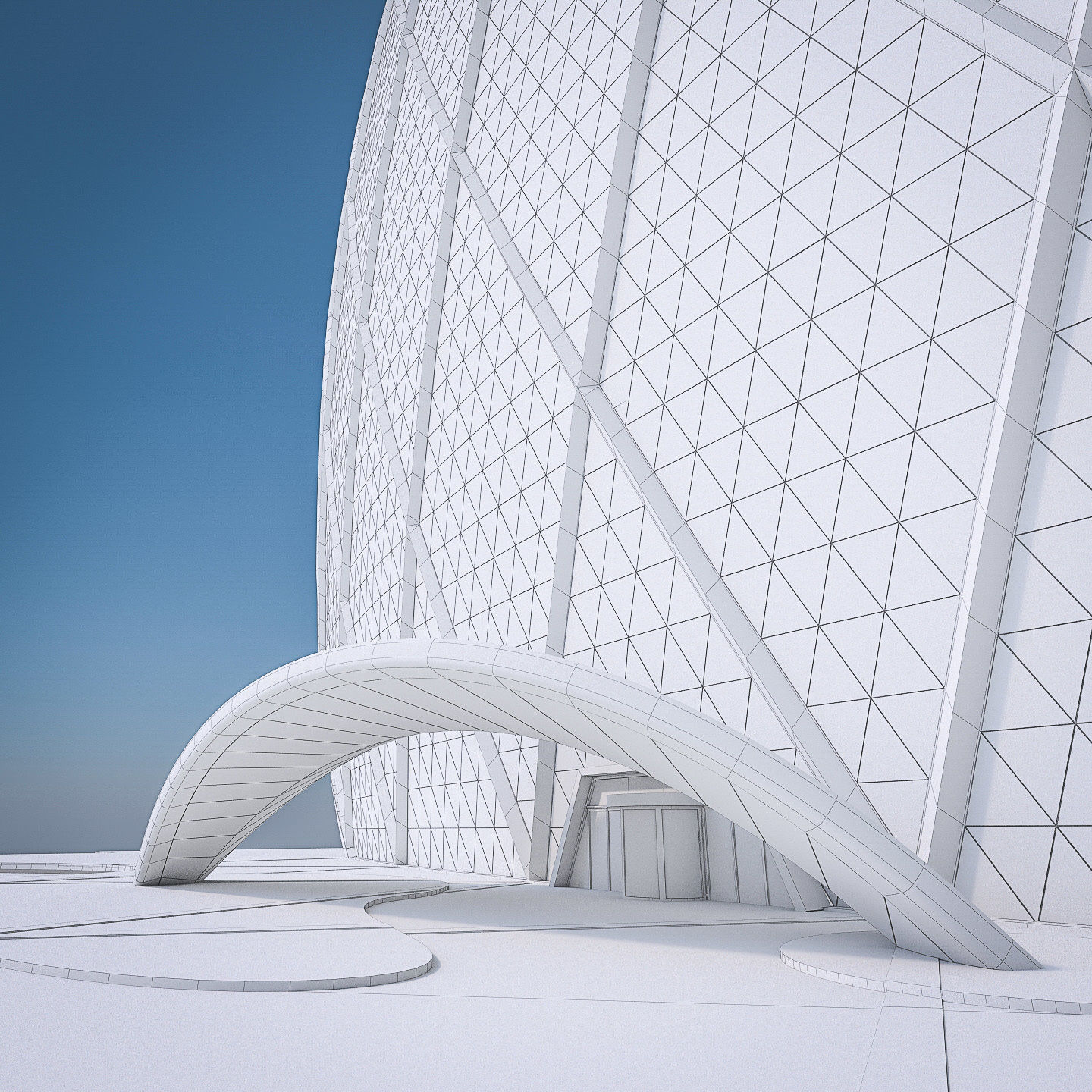 Gulf Buildings Set - 4 Pack Low-poly 3D model_10