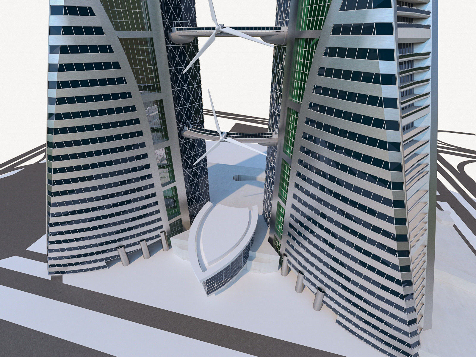 Gulf Buildings Set - 4 Pack Low-poly 3D model_39