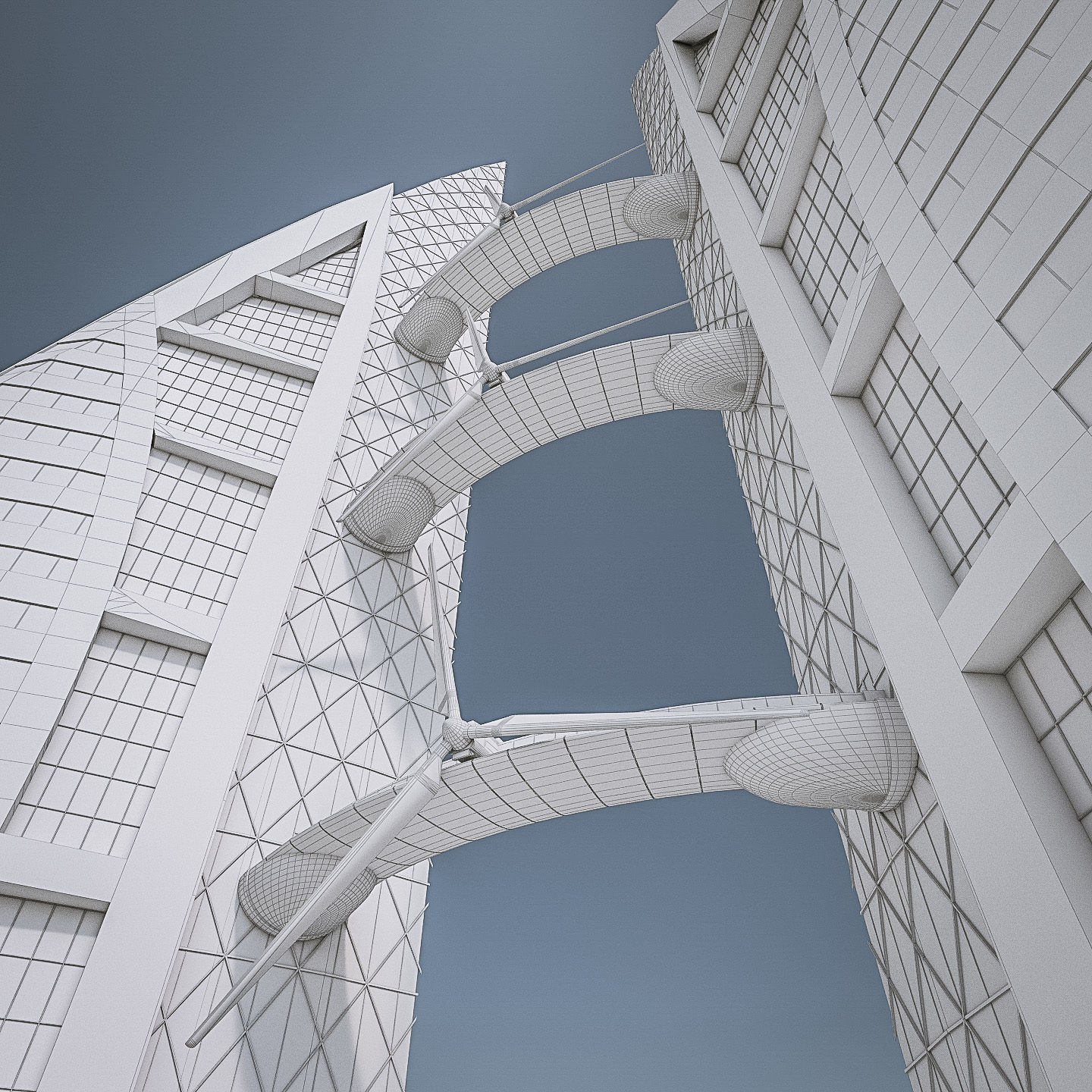 Gulf Buildings Set - 4 Pack Low-poly 3D model_34