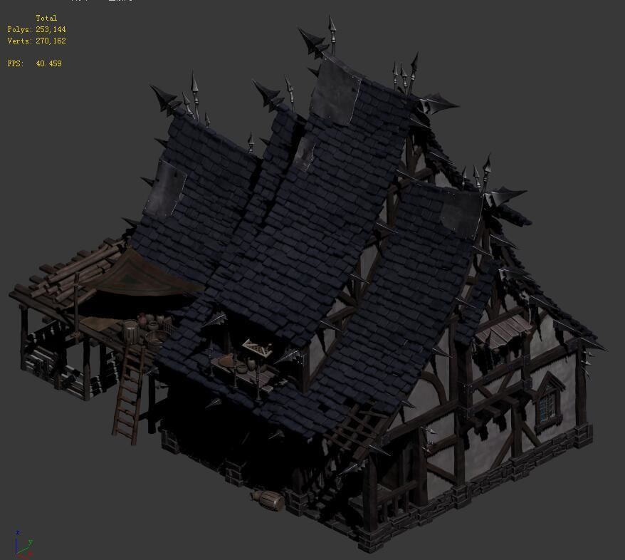 Wild - broken building 3D model_2