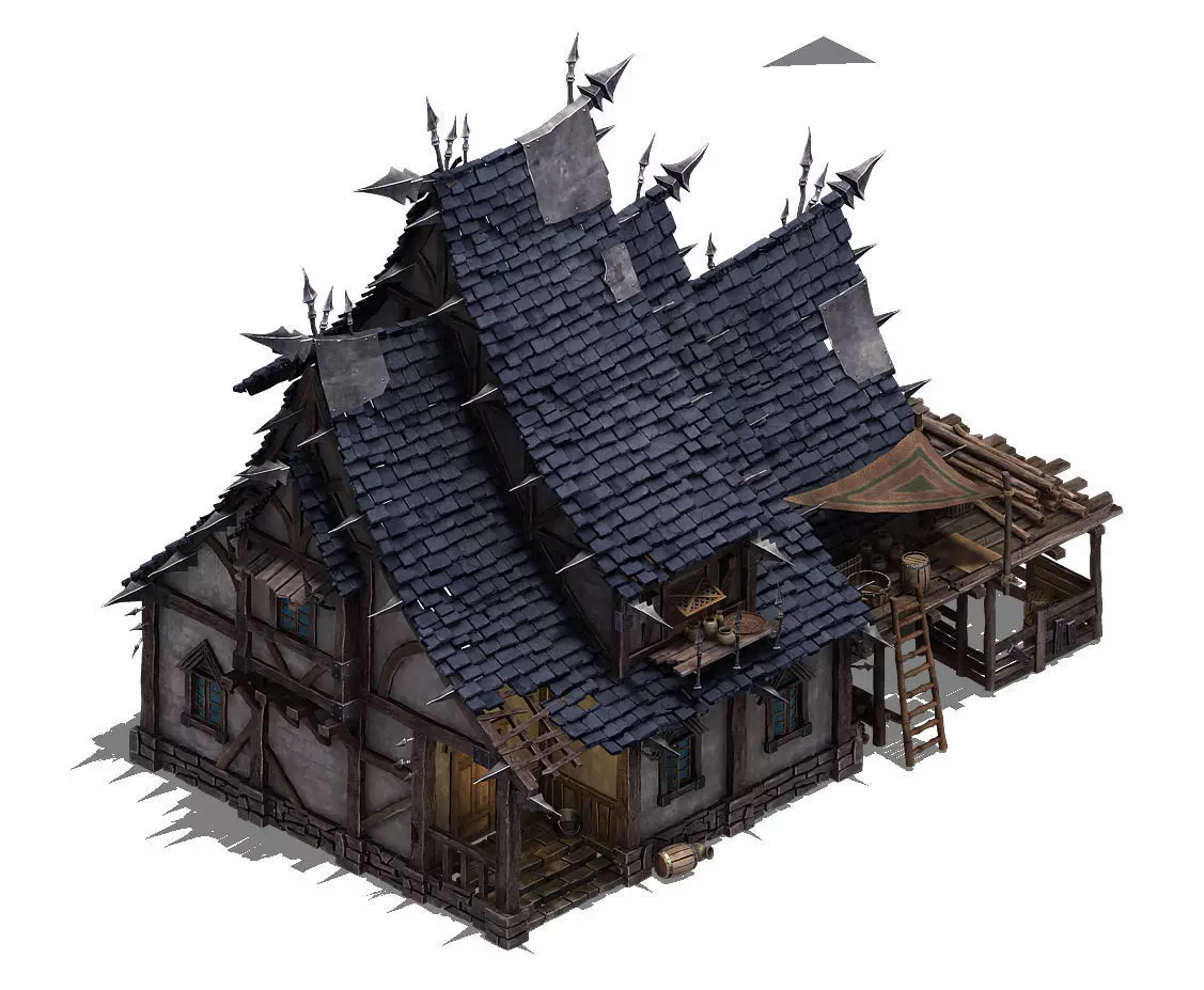Wild - broken building 3D model_0