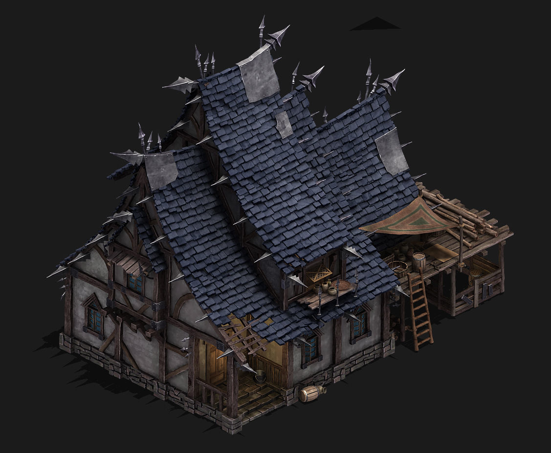 Wild - broken building 3D model_1