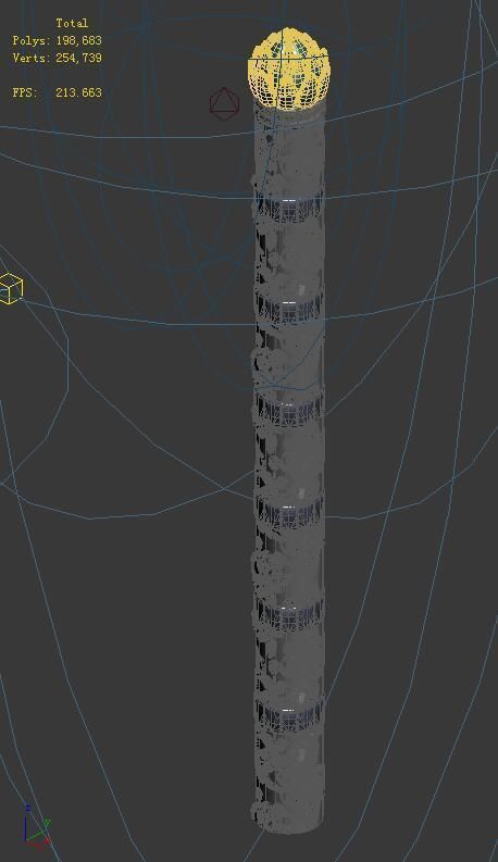 Chinese ancient architecture - Long column 3D model_2