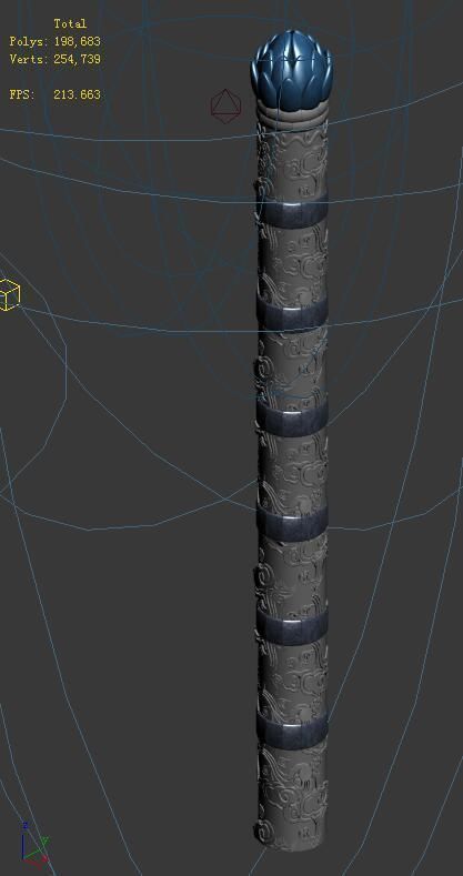 Chinese ancient architecture - Long column 3D model_1
