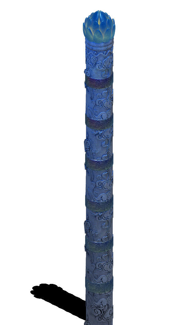 Chinese ancient architecture - Long column 3D model_3
