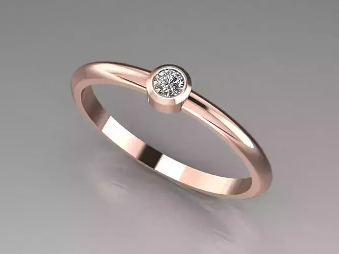 Size 7 Gemstone Bezel Set Promise Ring Stackable