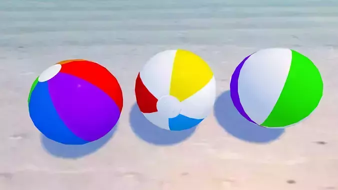 Beach balls in 3 styles