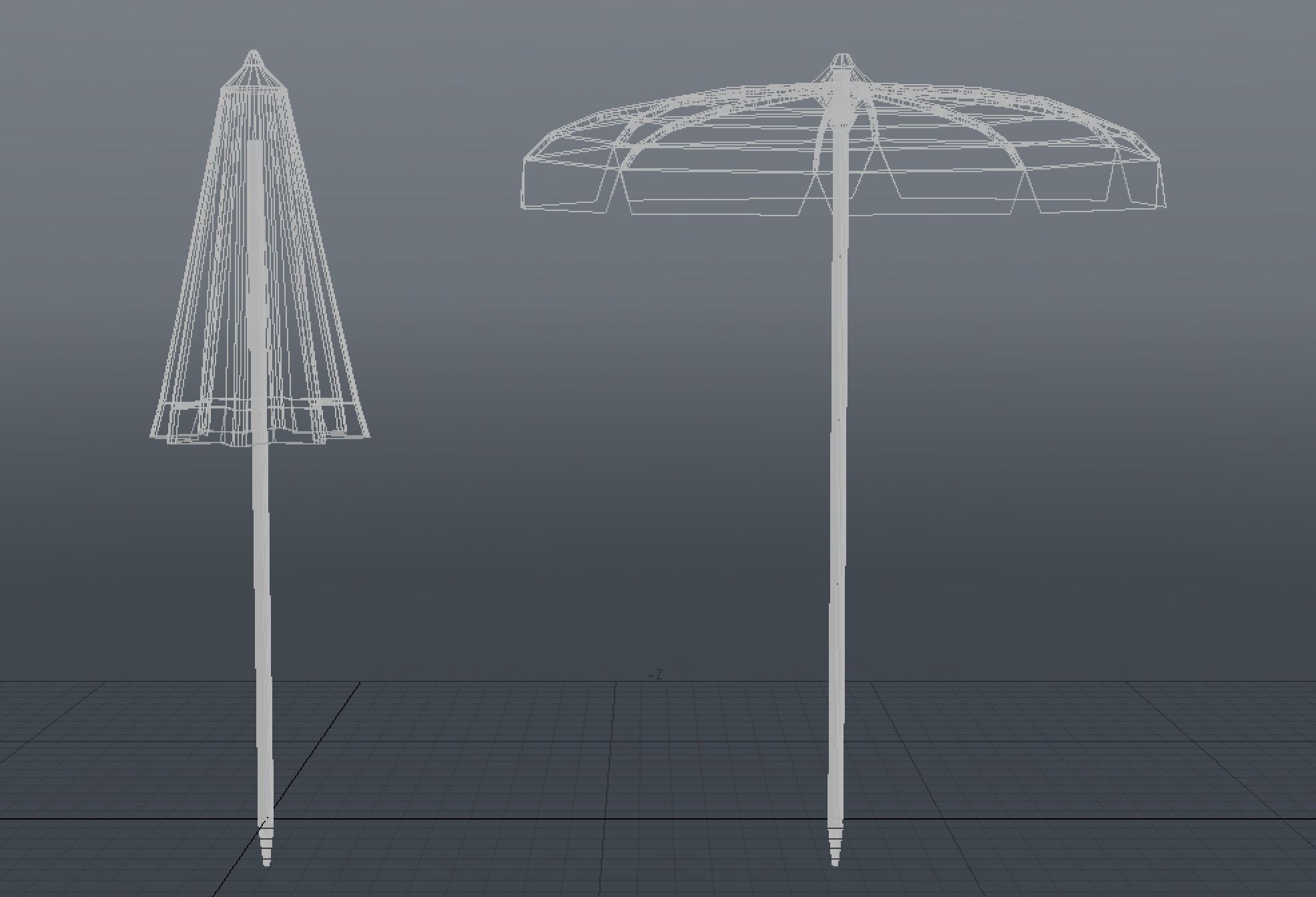 Beach Umbrella Pack Low-poly 3D model_9