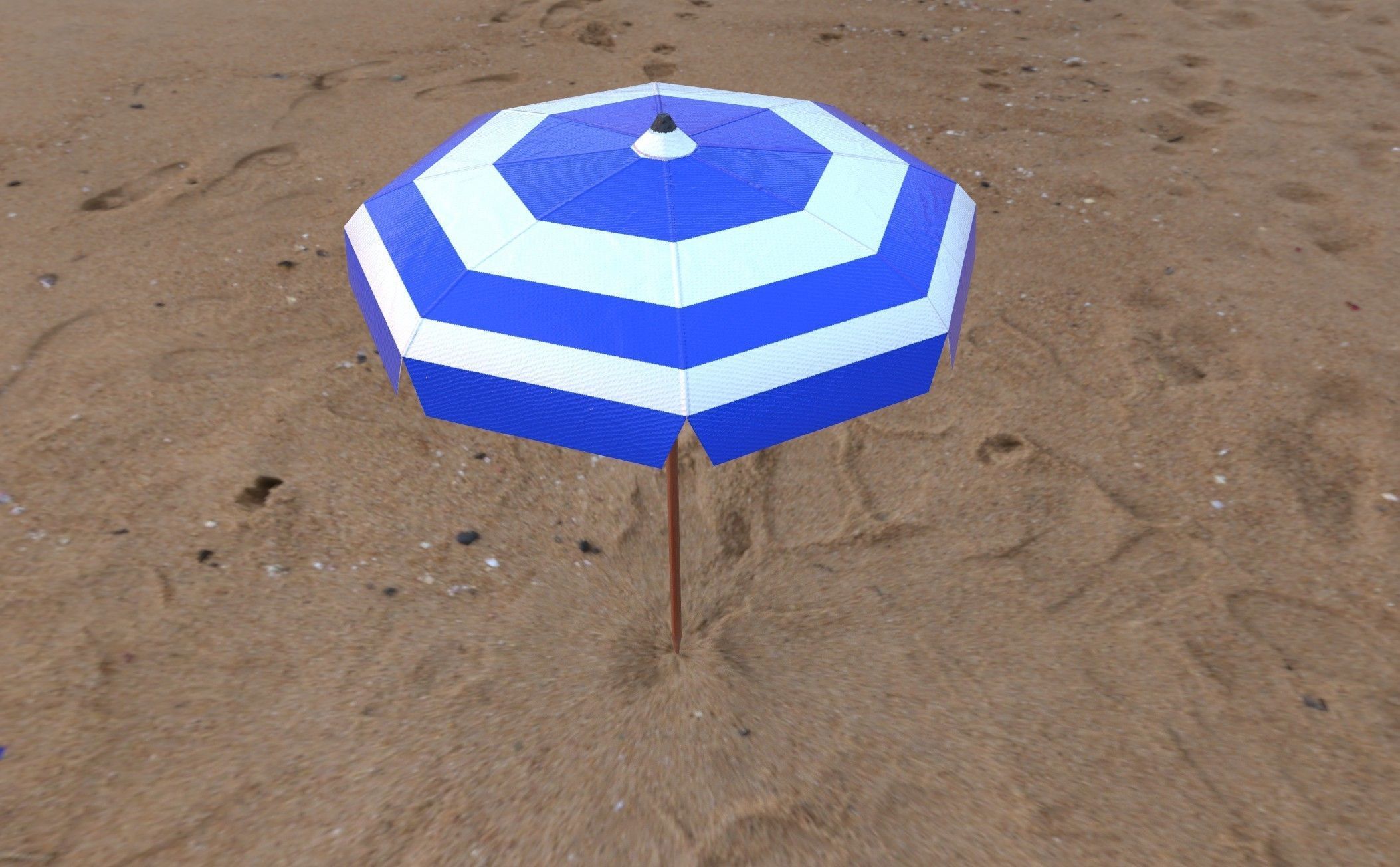 Beach Umbrella Pack Low-poly 3D model_2