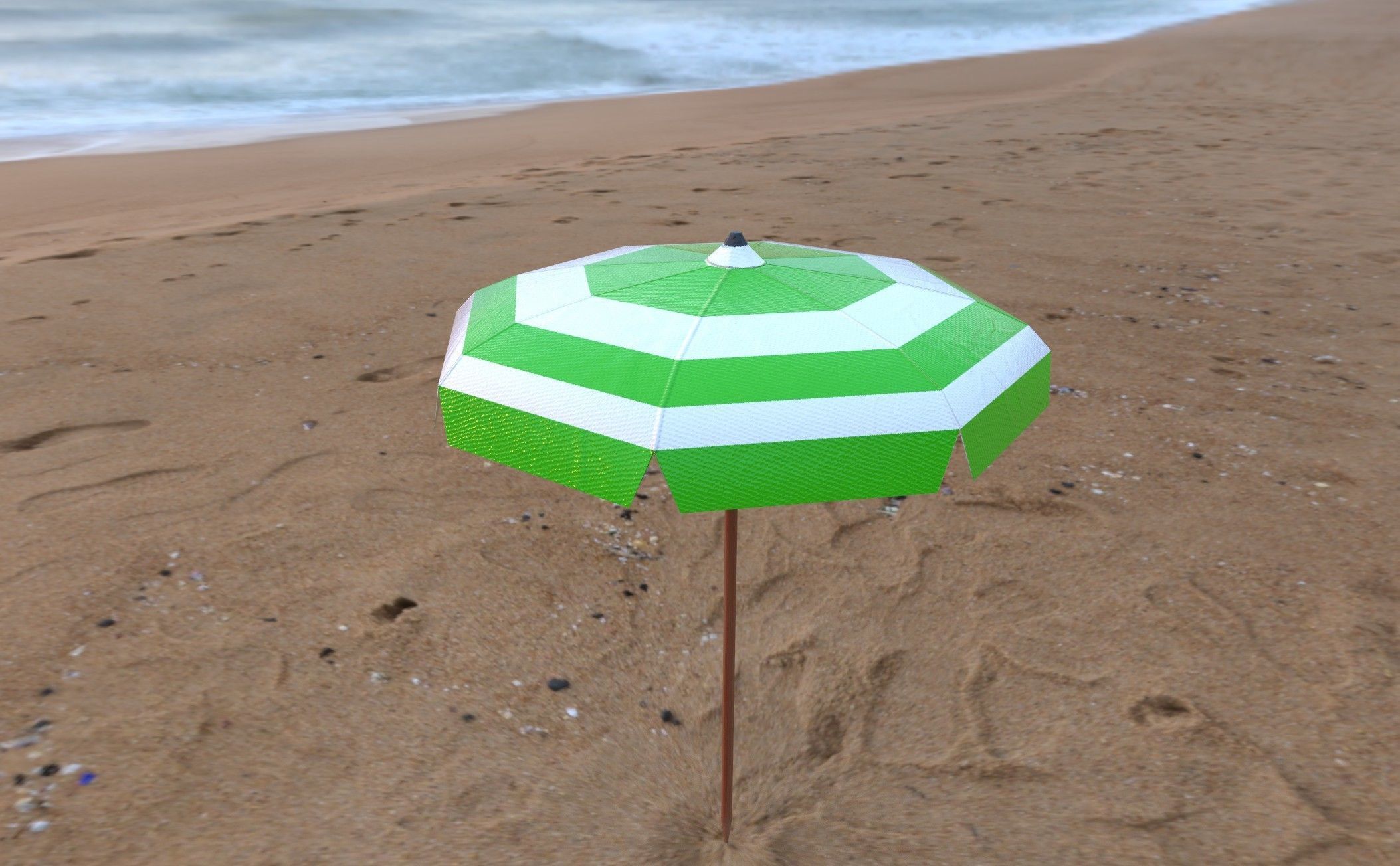 Beach Umbrella Pack Low-poly 3D model_4