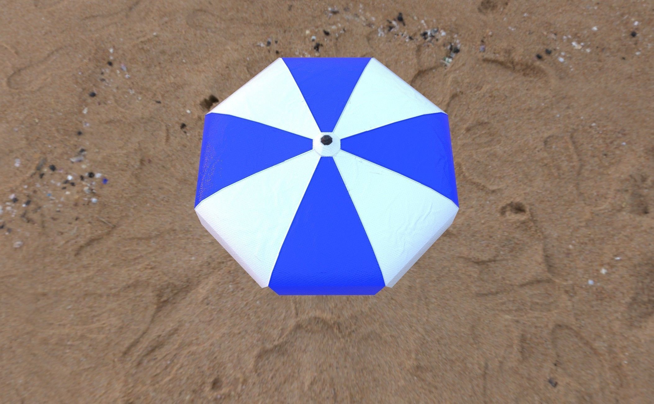 Beach Umbrella Pack Low-poly 3D model_3