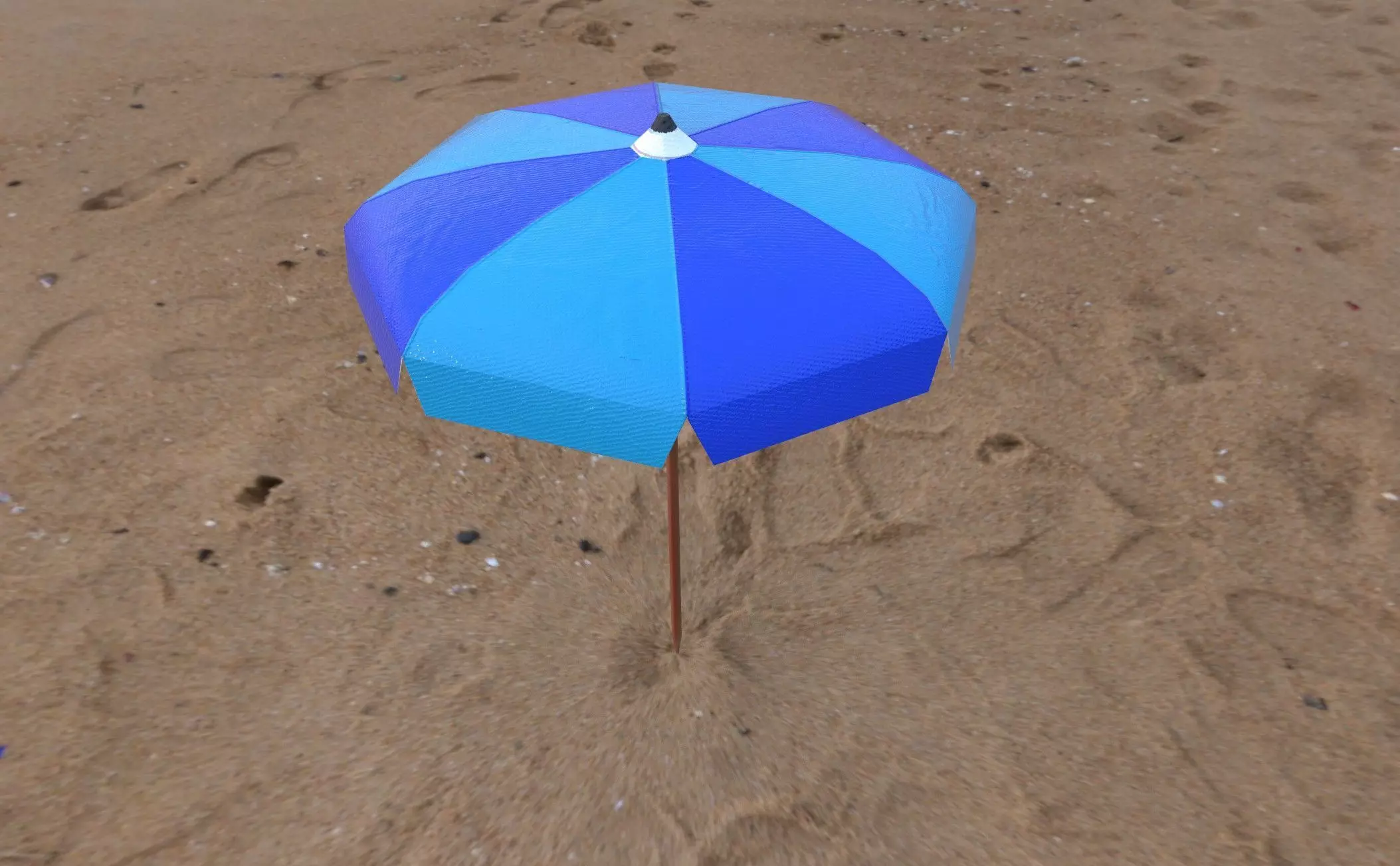 Beach Umbrella Pack Low-poly 3D model_0