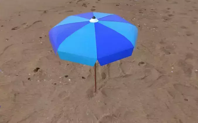 Beach Umbrella Pack Low-poly 3D model